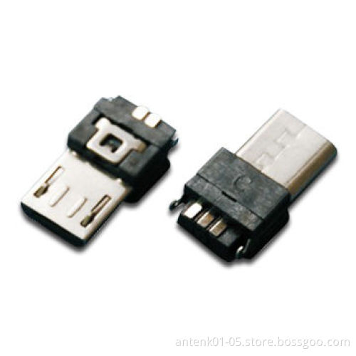 Micro USB Connectors with 5-pin Male Solder Type, OEM/ODM Orders Welcomed